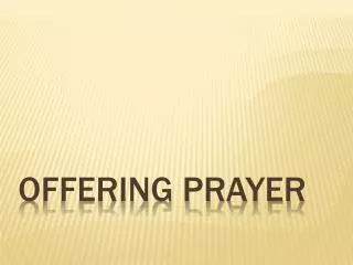 Offering Prayer