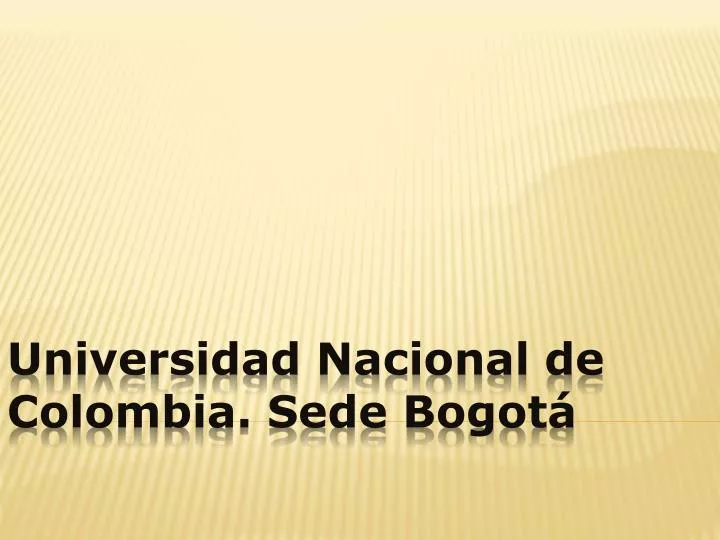 universidad nacional de colombia sede bogot