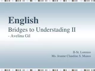 English Bridges to Understading II - Avelina Gil