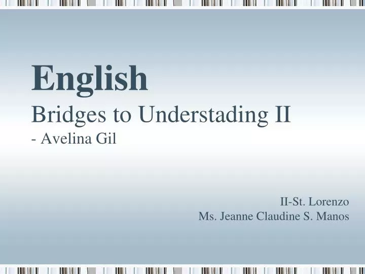 english bridges to understading ii avelina gil