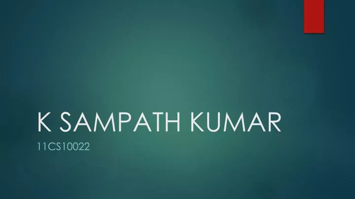 k sampath kumar