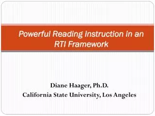 Powerful Reading Instruction in an RTI Framework