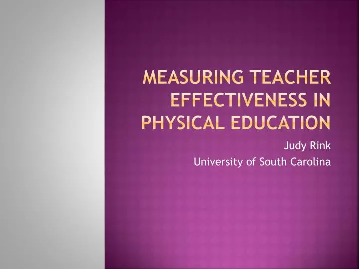 measuring teacher effectiveness in physical education