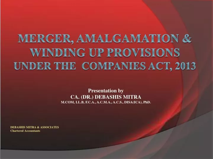 merger amalgamation winding up provisions under the companies act 2013