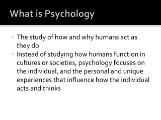 What is Psychology