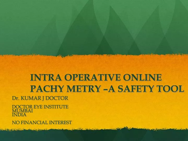 intra operative online pachy metry a safety tool
