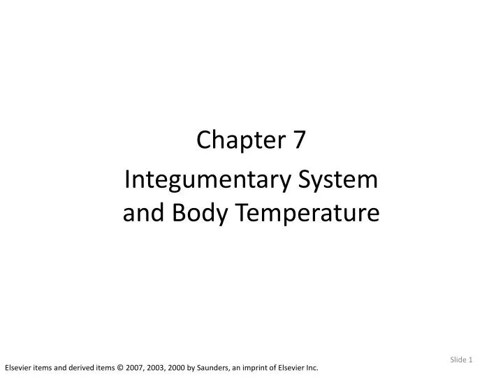 chapter 7 integumentary system and body temperature