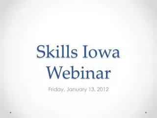 Skills Iowa Webinar