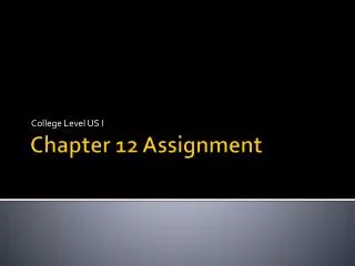 Chapter 12 Assignment