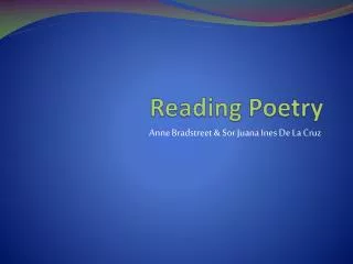 Reading Poetry