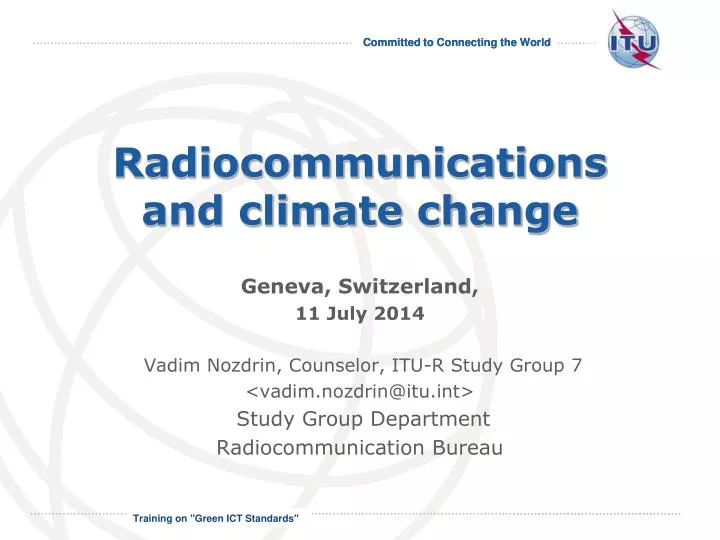 radiocommunications and climate change