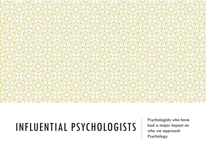 influential psychologists
