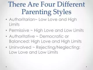 There Are Four Different Parenting Styles