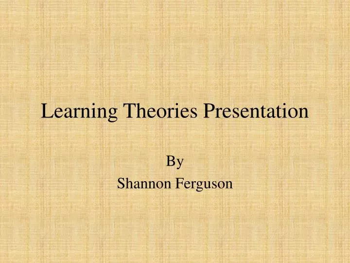 learning theories presentation