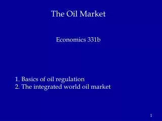 The Oil Market Economics 331b