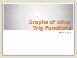 Graphs of other Trig Functions