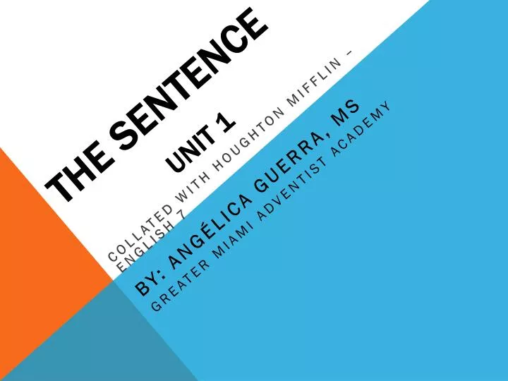 the sentence unit 1