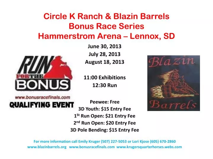 circle k ranch blazin barrels bonus race series hammerstrom arena lennox sd