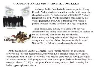 Conflict Analysis - Archie Costello