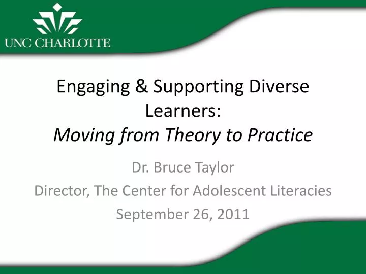 engaging supporting diverse learners moving from theory to practice