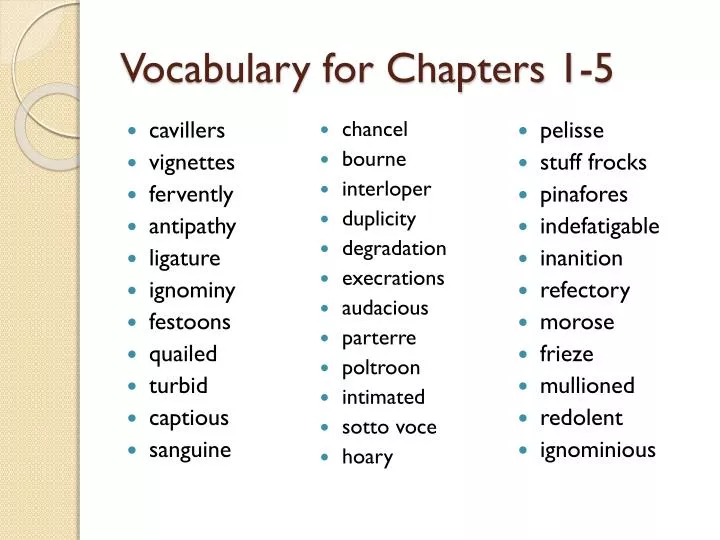 vocabulary for chapters 1 5