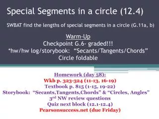 Special Segments in a circle (12.4)