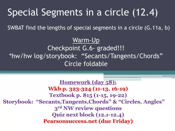 special segments in a circle 12 4