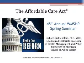 45 th Annual WMSHP Spring Seminar