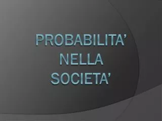probabilita nella societa