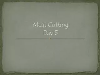 Meat Cutting Day 5