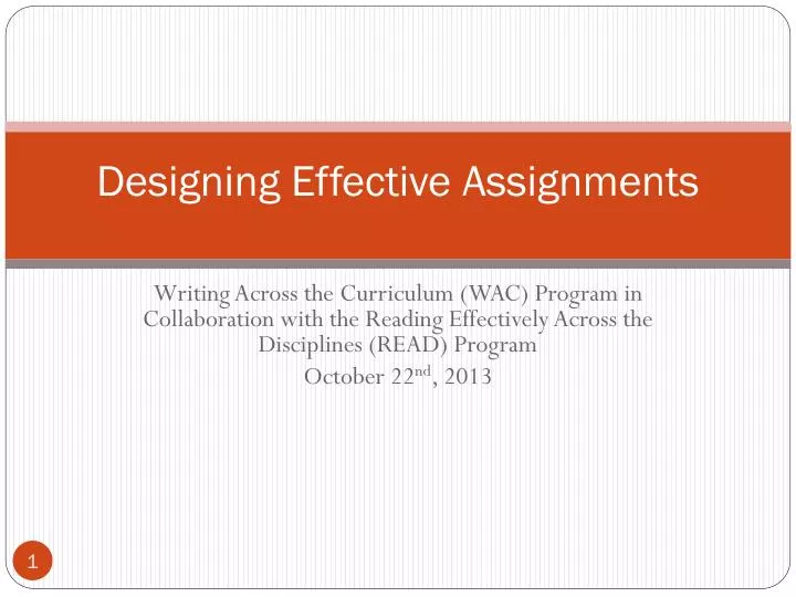 designing effective assignments
