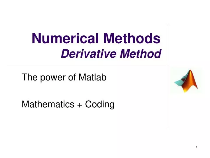numerical methods derivative method