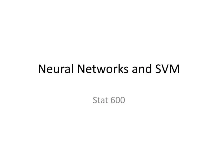 neural networks and svm