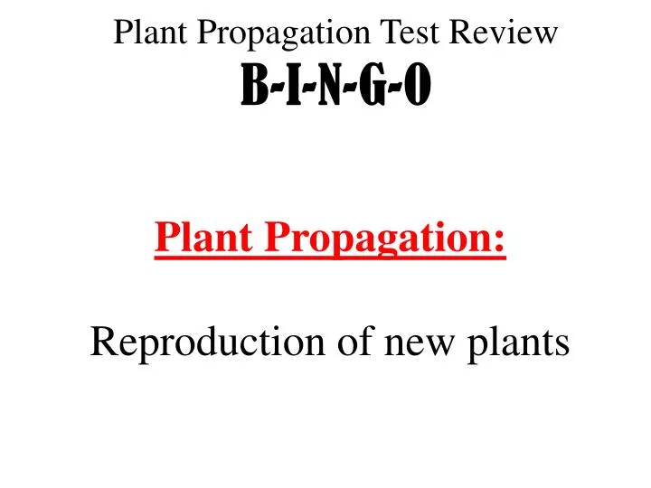 plant propagation test review b i n g o