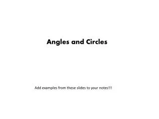 Angles and Circles