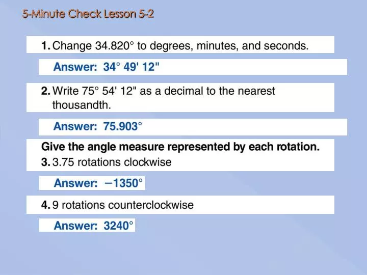 5 minute check lesson 5 2