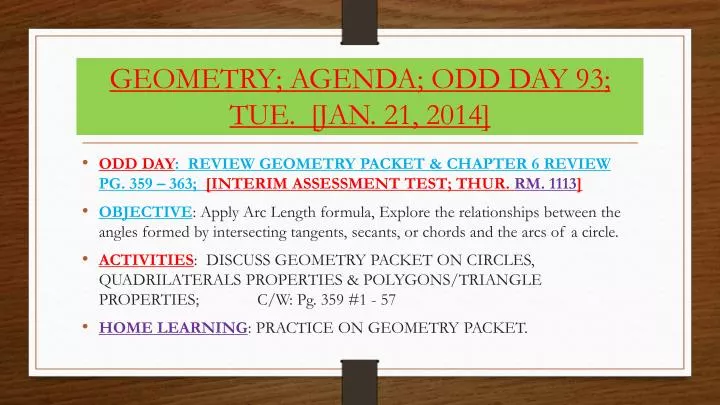 geometry agenda odd day 93 tue jan 21 2014