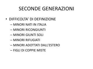 seconde generazioni