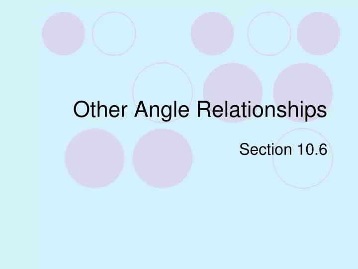 other angle relationships