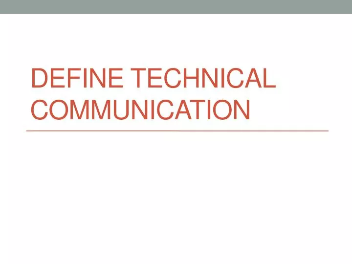 define technical communication