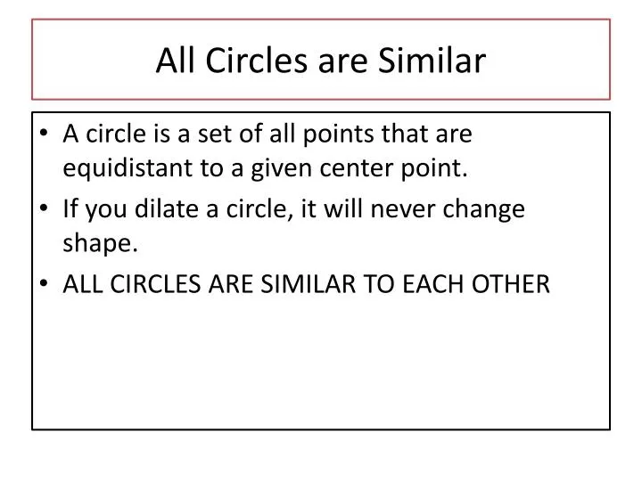 all circles are similar