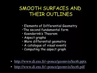 SMOOTH SURFACES AND THEIR OUTLINES