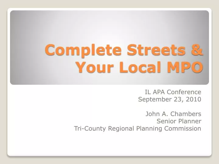complete streets your local mpo