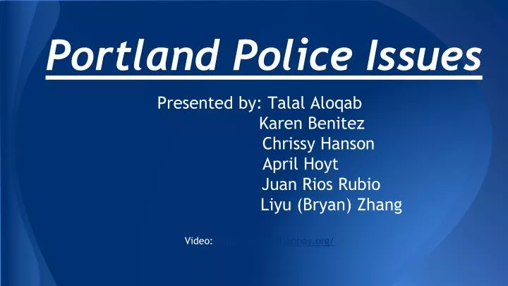 portland police issues