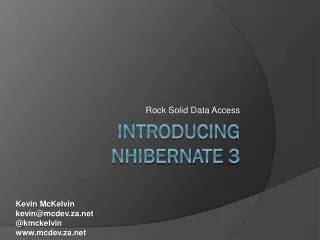 Introducing NHibernate 3