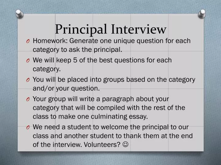 principal interview