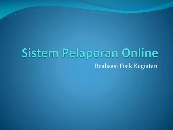 sistem pelaporan online
