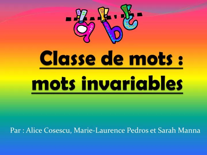 classe de mots mots invariables