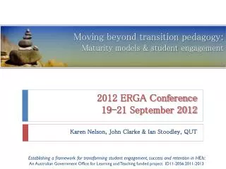 2012 ERGA Conference 19-21 September 2012