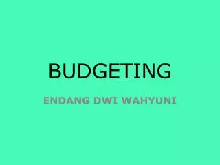 budgeting